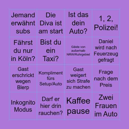 UnbegrenztTV Bingo Card