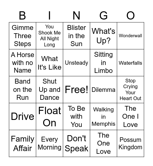 DH DJs Mix Bingo Card
