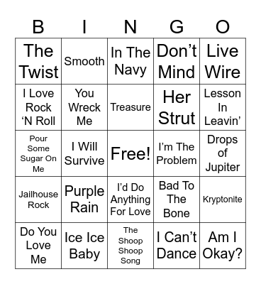 COMPLETELY RANDOM COVER Bingo Card
