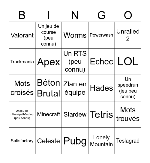 Zlan 2025 Bingo Card