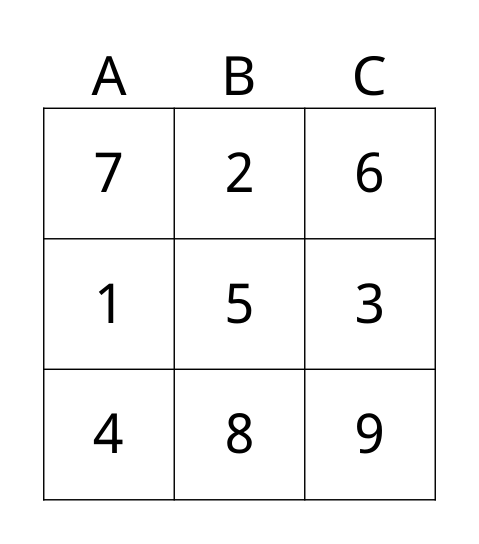 以起玩ＢＩＮＧＯ！ Bingo Card