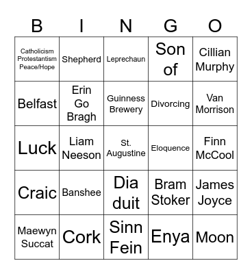 St. Patrick’s Day Bingo Card