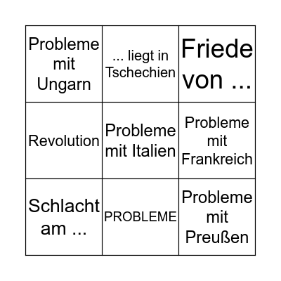 Österreichische Geschichte II Bingo Card