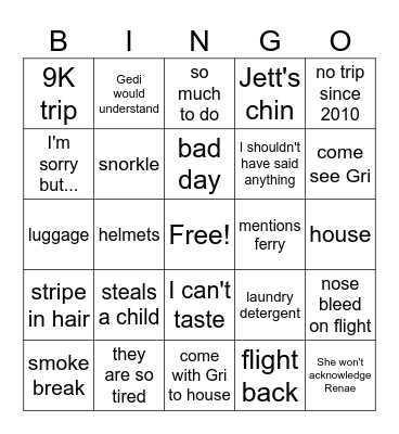 SAYINGS Bingo Card