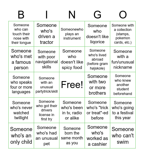 GRAM FORÅR 2. OPTAG Bingo Card