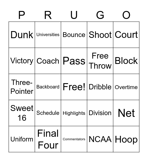 Pru HOOPS Bingo Card