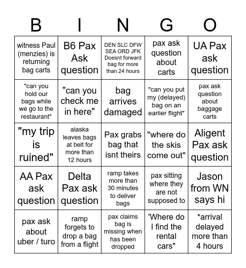 BZN BSO Bingo Card