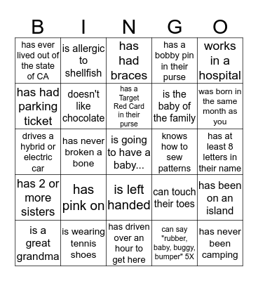 FIND SOMEONE WHO... Bingo Card