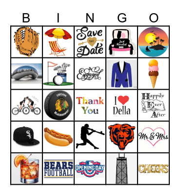 Kelseys' Bridal Shower Bingo Card