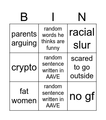 PingPONG bingo Card