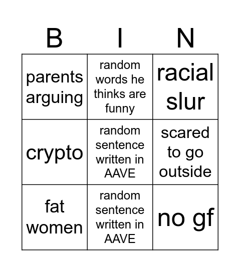 PingPONG bingo Card