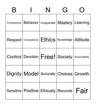 Professional Educator BINGO! Bingo Card