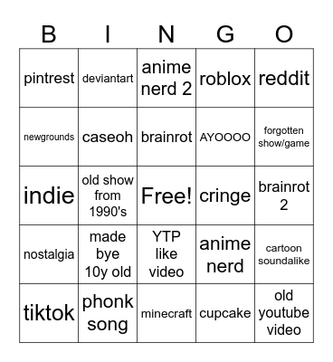 media Bingo Card