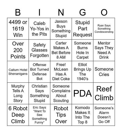 2025 Colorado Regional Bingo Card