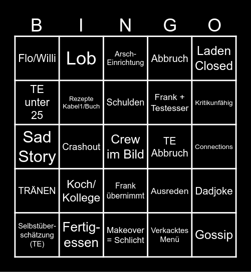 Rosins Bingo Card