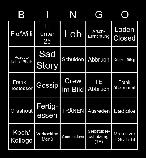Rosins Bingo Card