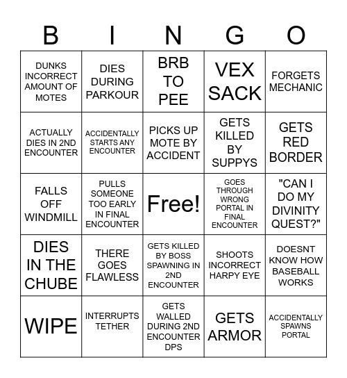 GARDEN DRINKING BINGO Card