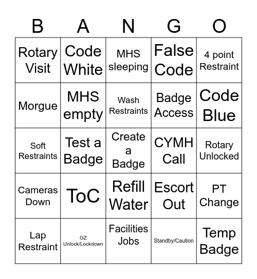 Security Bingo Card