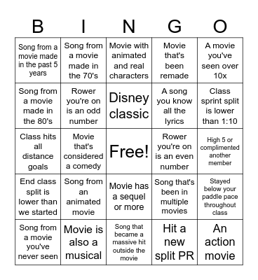 BINGO BLITZ - MOVIE EDITION Bingo Card