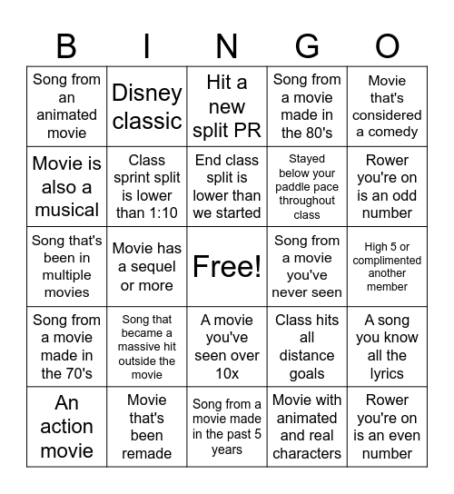 BINGO BLITZ - MOVIE EDITION Bingo Card