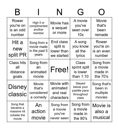 BINGO BLITZ - MOVIE EDITION Bingo Card