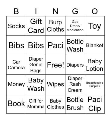 Baby McNeal Bingo Card