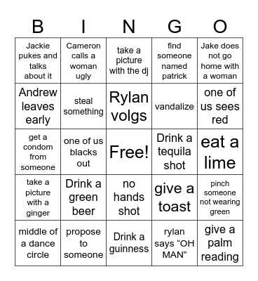 St Patty’s! Bingo Card