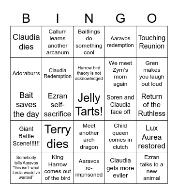 TDP BINGO!! Bingo Card