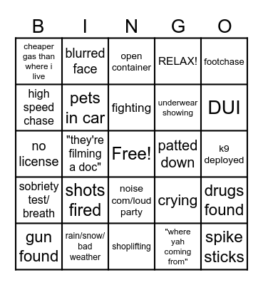 op live Bingo Card