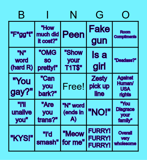 Luna Omegle Bingo Card