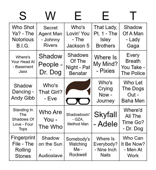 Sweet Avenue 3/18 Music Bingo Card