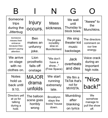 Tech Week BINGO Card