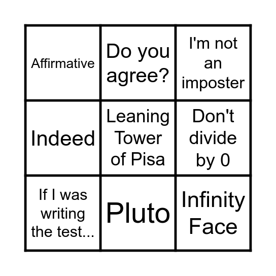 KENDJ BINGO Card