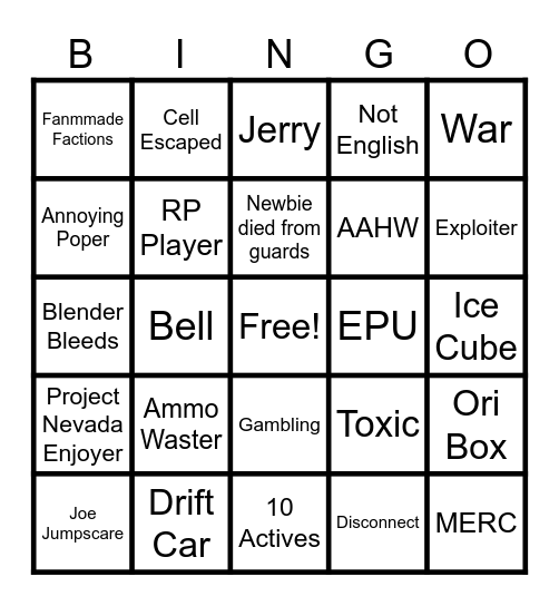Madness Combat [Demo] Bingo Card
