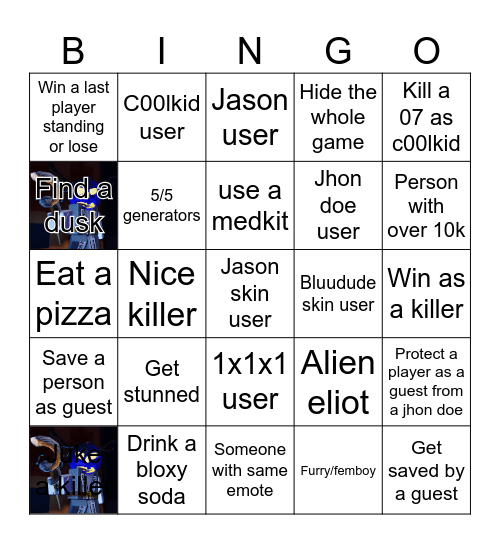 FORSAKEN Bingo Card