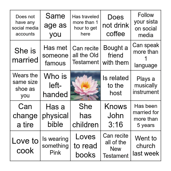 SISTAHOOD Bingo Card