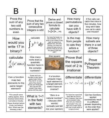 Graduation Bingo Card