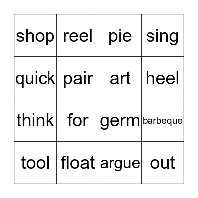 Jolly Phonics Bingo Card