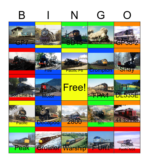 Halloween Trains that the Children and I would like to ride on one day Bingo Card