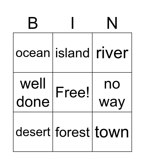 Go getter 2 Bingo Card