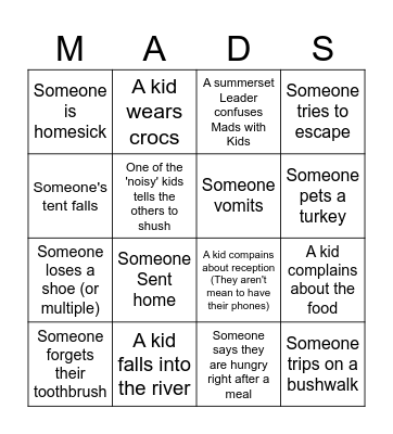 Madatz Bingo Card
