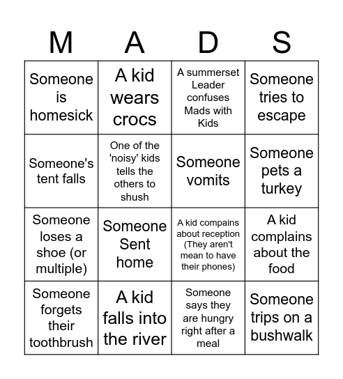 Madatz Bingo Card