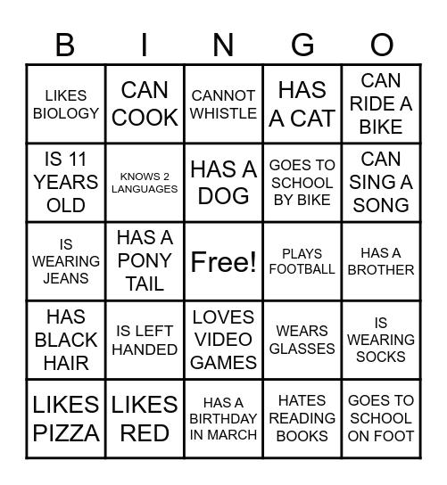 FIND SOMEONE WHO... Bingo Card