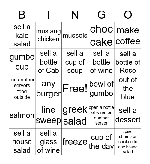 Cappy's Bingo Card