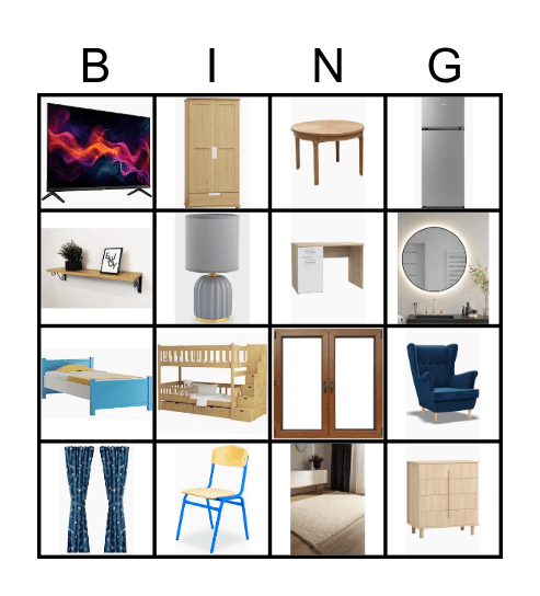 furniture Bingo Card