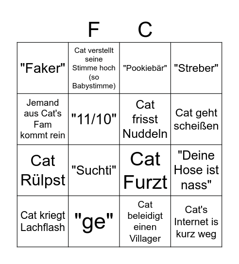 2 Jahre FC - Geburtstag Bingo Card