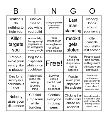 Builderman main Bingo Card