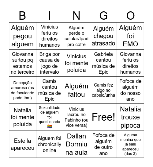 Bingo da Elite Terceirão Bingo Card