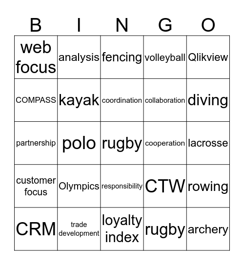 Compete to Win Bingo Card