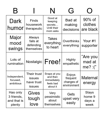 CANCER BINGO Card